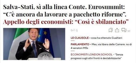 A proposito della “linea Conte”. Il Fatto Quotidiano dalla propaganda alla satira… A proposito della “linea Conte”. Il Fatto Quotidiano dalla propaganda alla satira…