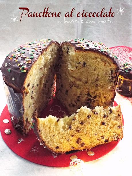 Panettone alle gocce di cioccolato a lievitazione mista Panettone alle gocce di cioccolato a lievitazione mista