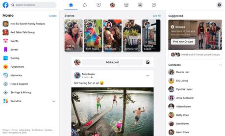 The New Facebook, ecco la nuova versione desktop 2020 nuova versione desktop facebook 2020 franrusso.it
