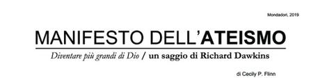 MANIFESTO DELL’ATEISMO | Diventare più grandi di Dio | un saggio di Richard Dawkins (Mondadori, 2019) MANIFESTO DELL’ATEISMO | Diventare più grandi di Dio | un saggio di Richard Dawkins (Mondadori, 2019)