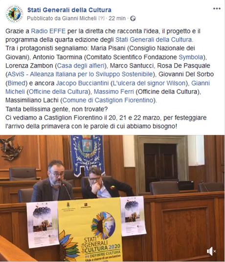 Conferenza Stampa Stati Generali della Cultura Conferenza Stampa Stati Generali della Cultura