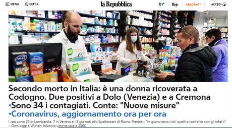 #Coronavirus, l'epidemia in Italia: 2 morti e 30 contagi, ad ora #Coronavirus, l'epidemia in Italia: 2 morti e 30 contagi, ad ora