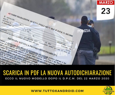 Coronavirus, cambia di nuovo il modulo per l'autocertificazione: Scarica QUI la nuova autodichiarazione valida dal 23 marzo Coronavirus, cambia di nuovo il modulo per l'autocertificazione: Scarica QUI la nuova autodichiarazione valida dal 23 marzo