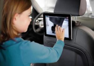 Vogel's RingO Car Mount secures the iPad safely and simply for back seat entertainment. (Photo: Busi ... 
