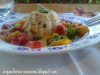 ...ricotta al forno con peperoni marinati...