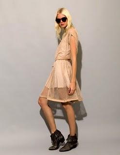 beige net dress