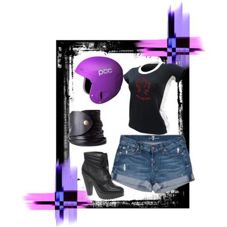 Purple biker