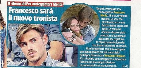 Visto conferma che Francesco Monte sarà tronista