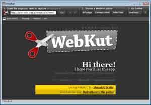 WebKut programma in Adobe Air per catturare schermate via web