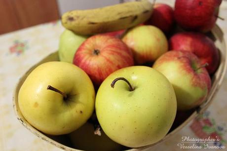 sperimentazione con la frutta - cesto di mele