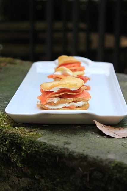 Millefoglie di patate, robiola e salmone selvaggio