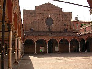The portico and the façade of Santa Maria dei ...