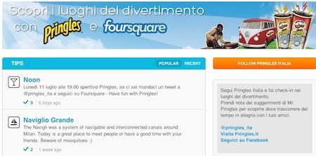 Pringles prova Foursquare in Italia