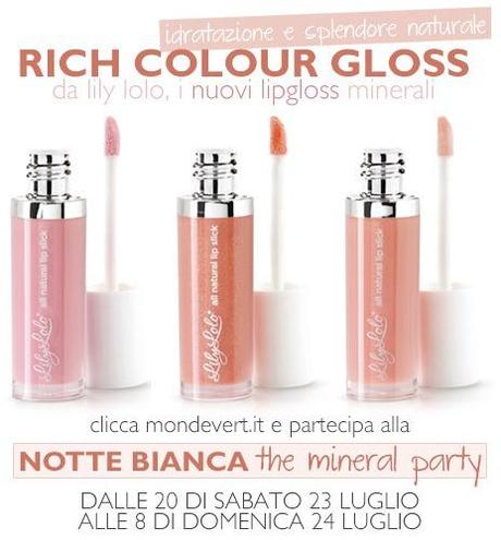 Partecipa all'evento NOTTE BIANCA – THE MINERAL PARTY presentazione dei nuovi Lipgloss Lily Lolo