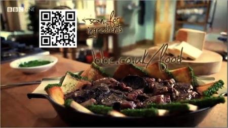 Ricette di cucina in TV col QR Code: BBC