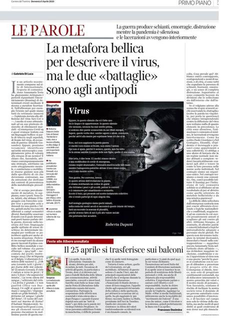 La guerra non cura il virus La guerra non cura il virus