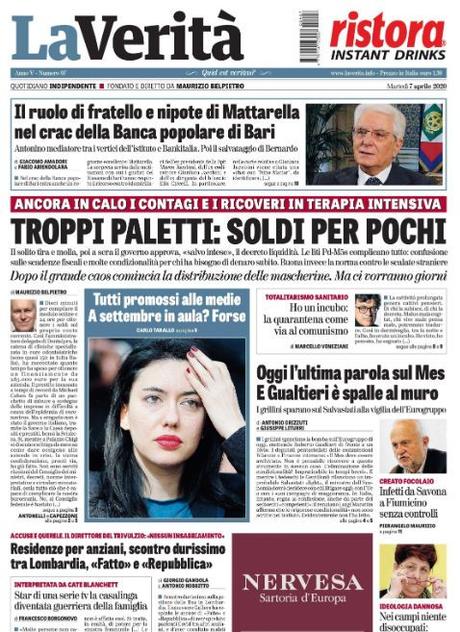 Il grande lavoro giornalistico de “La verità”: dal mutuo offerto dal Conte Dracula alle notizie sui “soliti noti”… Il grande lavoro giornalistico de “La verità”: dal mutuo offerto dal Conte Dracula alle notizie sui “soliti noti”…