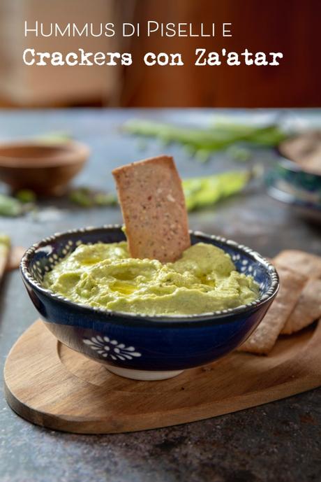 Hummus di piselli e Crackers allo Za'atar Hummus di piselli e Crackers allo Za'atar