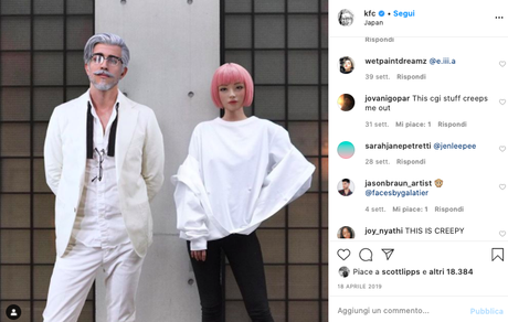 Influencer virtuale, tra reti neurali e pixel kfc colonel sanders