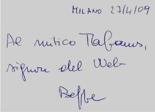 Per la morte di un caro amico: Beppe Cremagnani - (Read-back del Tafanus del 7 luglio 2009) Dedica