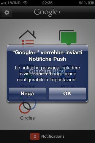 Google plus notifiche push