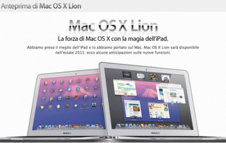 Apple: Lion in vendita da mercoledi 20 luglio.