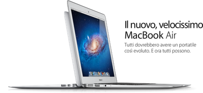 Nuovo MacBook Air , più leggero e veloce a partire da 949€.