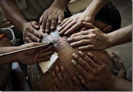 Thailand, Wat Bang Pra Buddhist Temple, Sak Yant Magical Tattoo