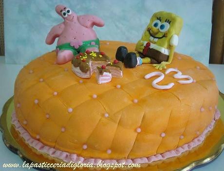 Torta Spongebob farcita con panna e Nutella