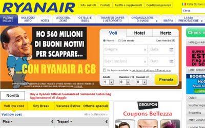 Ryanair sfotte ancora Berlusconi