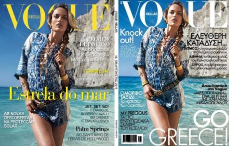 Stessa Copertina di Agosto per Vogue Grecia e Vogue Portogallo