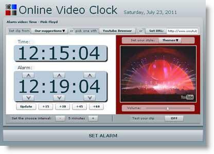 svegliaweb Onlinevideoclock: la sveglia online con i video di YouTube