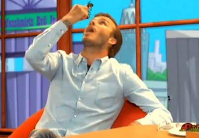 David Beckham in Tv ingoia un millepiedi e mangia una banana coi piedi