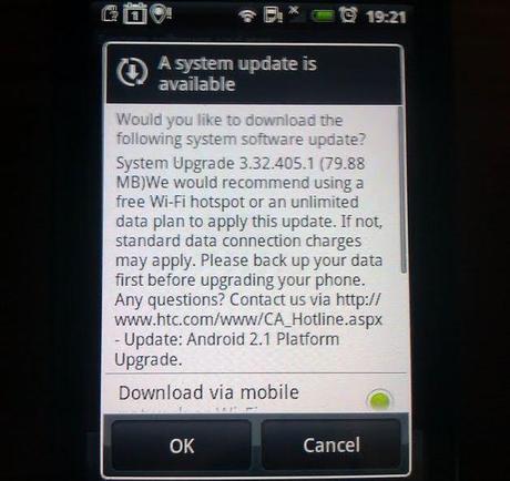 HTC Hero: download Android Eclair 2.1