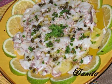 Polpo crudo marinato al pepe verde