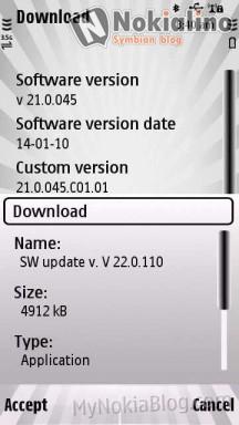 Update: Firmware Nokia N97 V. 22.0.110