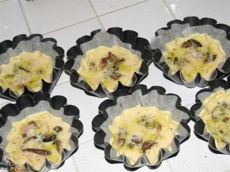 Mini quiche all'occhio di bue e porcini