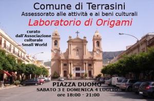 Laboratorio di Origami in Piazza Duomo a Terrasini.