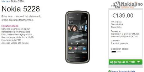 Nokia 5228 disponibile su Nokia Online Shop!