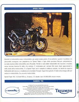Pubblicità Triumph Speed Triple 1996