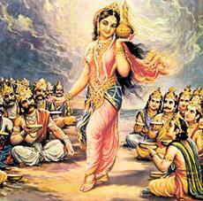 Vishnu porta l'Amrita tra gli dei