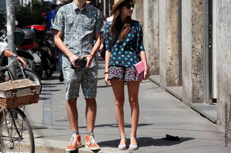 In the Street...Dots + Floral print + Stripes