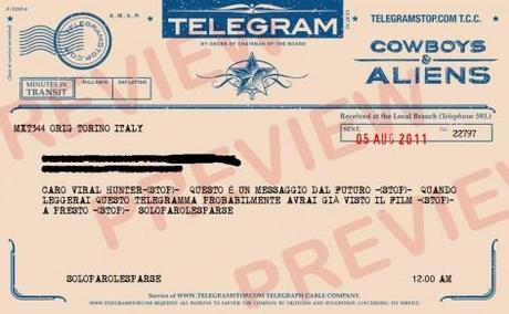Viral point: spedisci un vero telegramma con Cowboys & Aliens