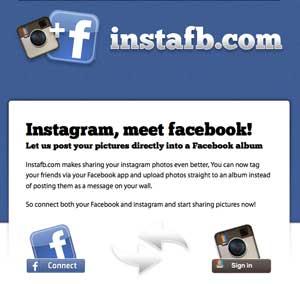 InstaFB trasferire immagini Instagram in un album su Facebook