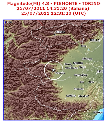 Terremoto in Piemonte