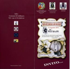 A Gallinaro il 13 agosto  la 18ma edizione della Sagra del Cabernet e dei vini locali