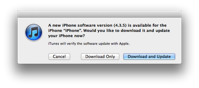 Apple rilascia un nuovo aggiornamento per iOS 4.3.5.