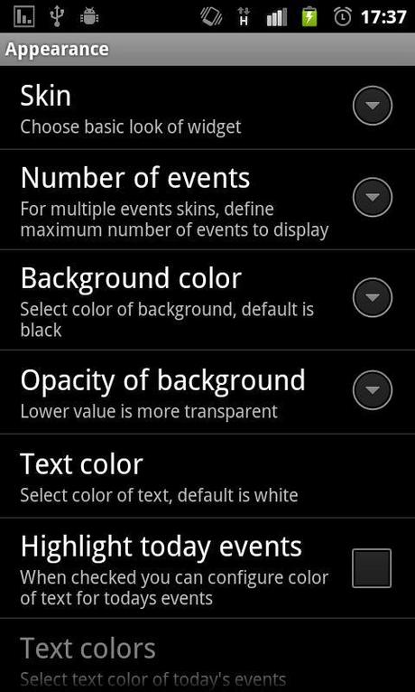 Widget: calendario minimalista per Android