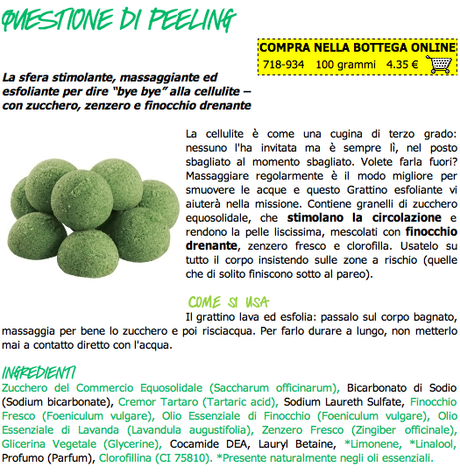 Bathtub's thing n°3: Lush, Grattino da doccia Questione di Peeling