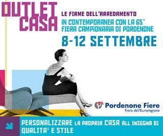 Outlet Casa il nuovo Salone che mette in mostra le firme dell’arredamento. 8/12 settembre, Pordenone Fiere